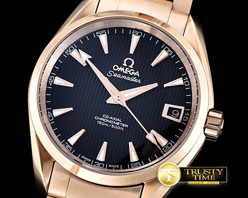 오메가 Aqua Terra 38mm RG/RG Black JHF A2836 Mod8500 -OMG0465C