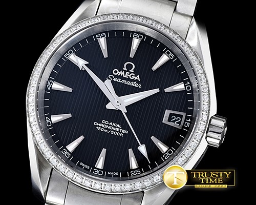 오메가 Aqua Terra 38mm SS/SS Black Diam JHF A2836 Mod8500 -OMG0465E