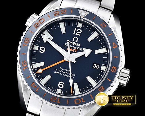 오메가 Planet Ocean GMT Ceramic Blue SS/SS V6F M8205 Mod8605 -OMG0466