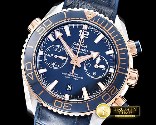 오메가 Planet Ocean Chrono RG/SS/RU Blue Asia7750 Mod 9301 -OMG0468A