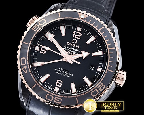 오메가 Planet Ocean Deep Black RG/CER/RU Black BP A2836 Mod -OMG0494
