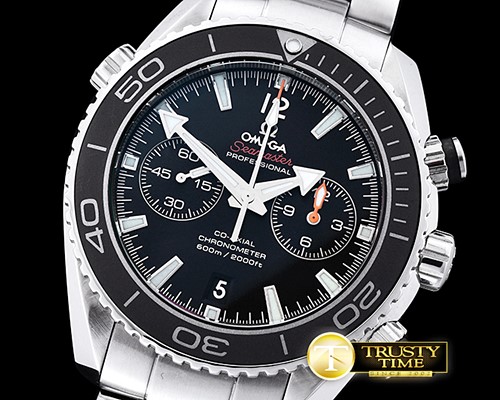 오메가 Planet Ocean 45mm Chrono SS/SS Blk BP A7750 Mod9300 -OMG0498A