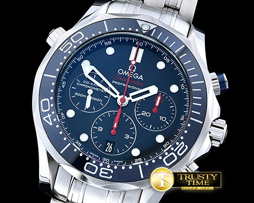 오메가 Seamaster Chrono SS/SS Blue/Blue BP A7750 -OMG0500D