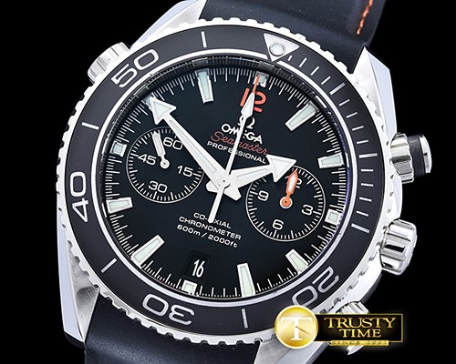 오메가 Planet Ocean 45mm Chrono SS/RU Blk/O BP A7750 Mod9300 -OMG0502B