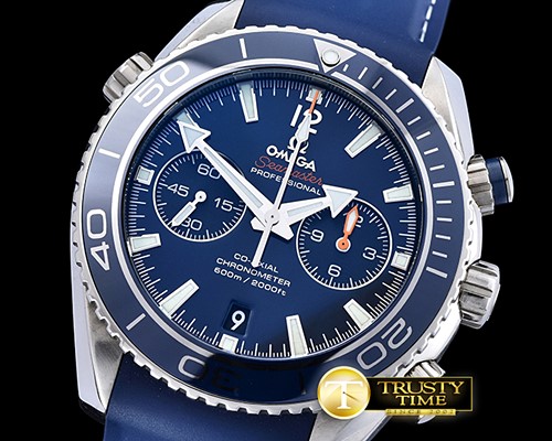 오메가 Planet Ocean 45mm Chrono TI/RU Blue BP A7750 Mod9300 -OMG0502D