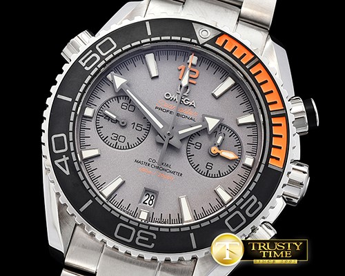 오메가 POcean Chrono Blk/Org SS/SS Grey JHF A7750 Mod9900 -OMG0521B