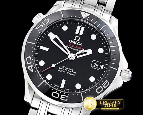 오메가 Seamaster Diver 300m CoAxial Cer SS/SS Blk JHF A2836 -OMG0526B