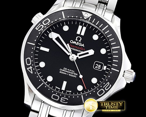 오메가 Seamaster Diver 300m CoAxial MC SS/SS Blk JHF A2836 -OMG0526C