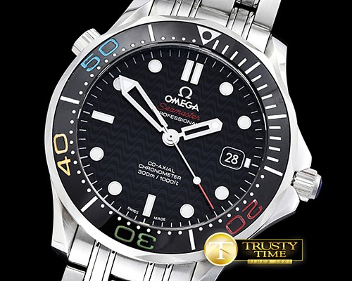 오메가 Seamaster Diver 2016 Rio Olympics SS/SS Blk JHF A2836 -OMG0526E