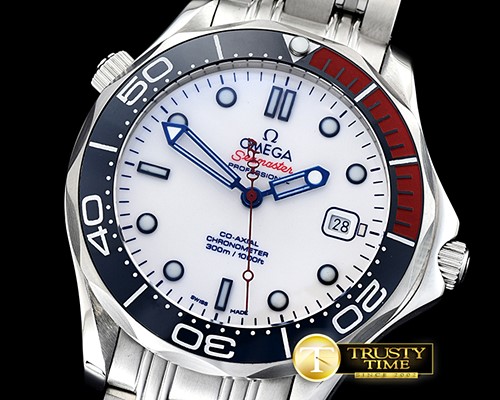 오메가 Seamaster Commander 007 SS/SS White URF MY8205 Mod -OMG0533B