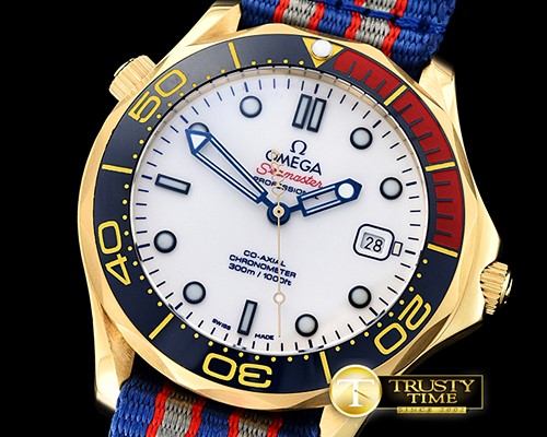 오메가 Seamaster Commander 007 YG/NY White URF MY8205 Mod -OMG0533C