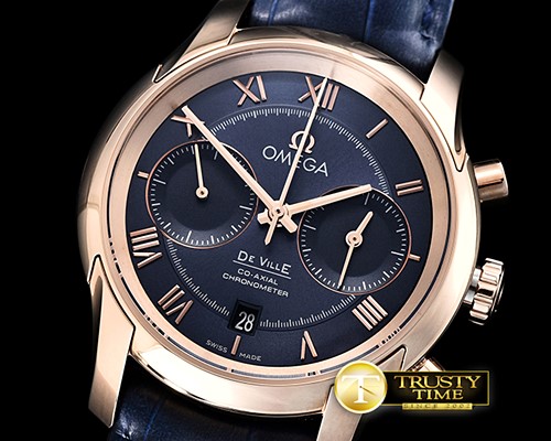 오메가 De Ville Chronograph Cal.9300 RG/LE Blue JHF A7750 -OMG0534A