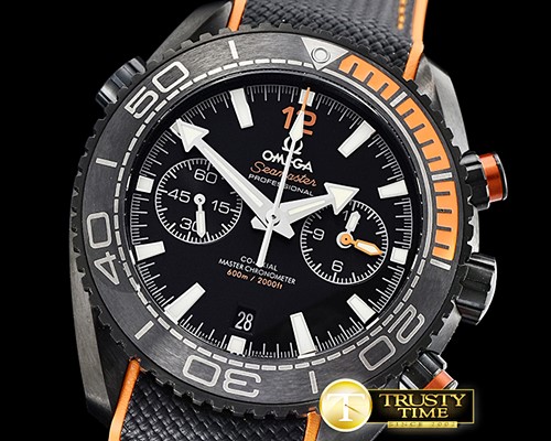 오메가 POcean Chrono Blk/Org DLC/NY Blk JHF V3 A7750 Mod9900 -OMG0538C