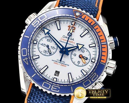 오메가 POcean Chrono Blue M.P Edn SS/NY Wht JHF A7750 Mod9900 -OMG0545