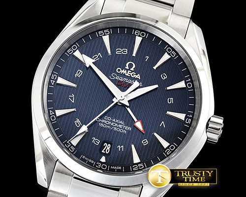 오메가 Aqua Terra 150M GMT SS/SS Blue VSF Ultimate Asia 8605 -OMG0554A
