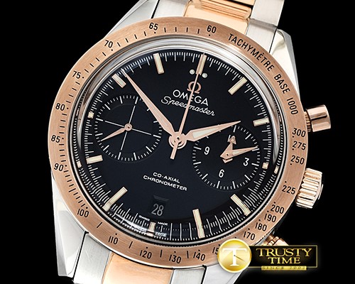 오메가 SpeedMaster 57 CoAxial RG/SS Black OMF A7750 9300 -OMG0556B