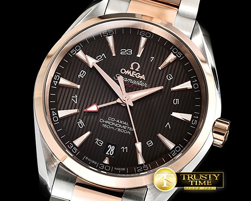 오메가 Aqua Terra 150M GMT RG/SS Brown VSF Ultimate Asia 8605 -OMG0558