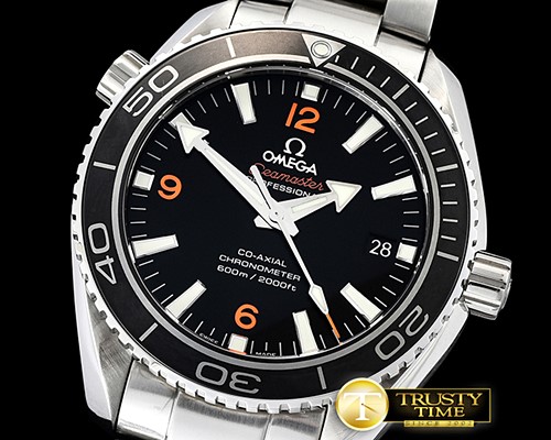 오메가 Planet Ocean 45mm Cer SS/SS Black/Org VSF Asia 8500 -OMG0560A