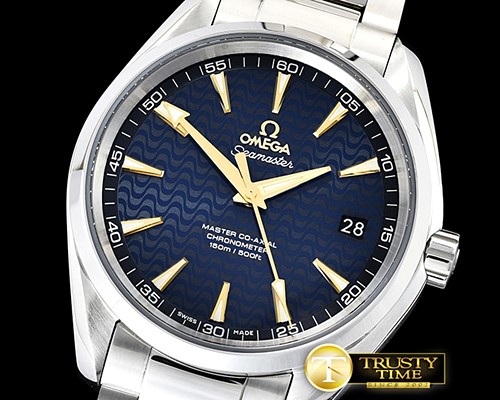 오메가 Aqua Terra 150m SS/SS Blue/Gold VSF Ultimate Asia 8500 -OMG0568B