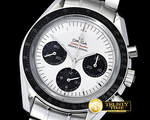 오메가 Speedmaster Speedy Tuesday SS/SS Wht/Blk OMF Venus 75 -OMG0583