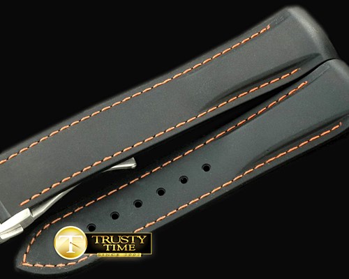 오메가 Rubber Strap for 42mm Ceramic Planet OceanBlk/Or -OMGACC015A