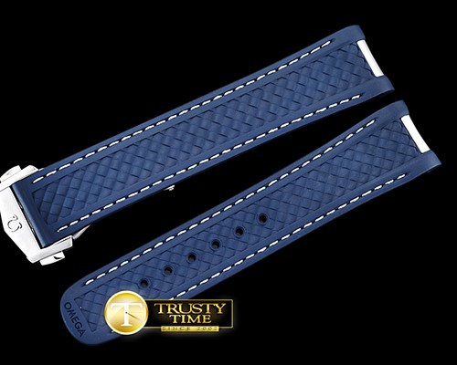 오메가 Light Blue Rubber Strap for 2018 Aqua Terra 41mm -OMGACC017A