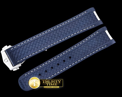 오메가 Dark Blue Rubber Strap for 2018 Aqua Terra 41mm -OMGACC017B
