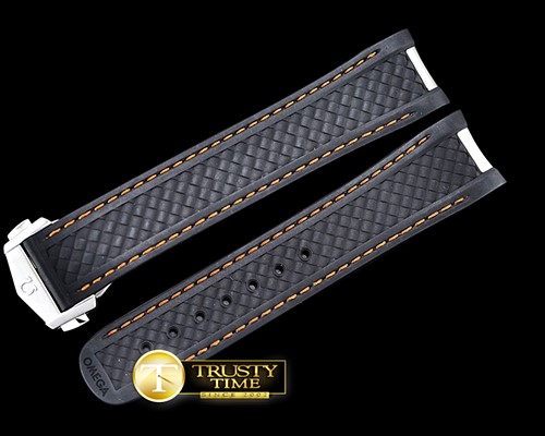 오메가 Black (Org) Rubber Strap for 2018 Aqua Terra 41mm -OMGACC017C