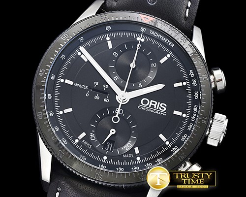오리스 Oris Calobra Chronograph Ltd Ed PVD/SS/LE Blk Jap Qtz -OR010