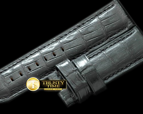 파네라이 26/26 Black American Croc Straight Cut Leather Strap -PACC028