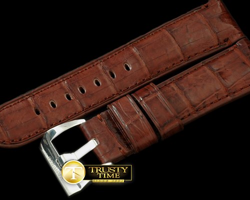 파네라이 24/22 Handsewn American Croc Leather StrapWalnut -PACC036A