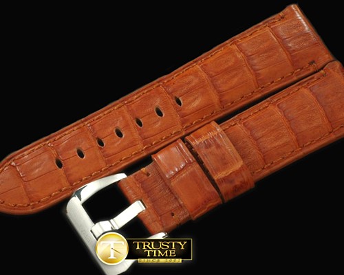 파네라이 24/22 Handsewn American Croc Leather StrapBrown -PACC036B