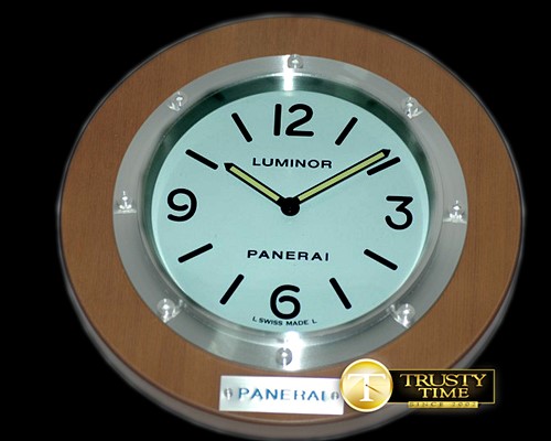 파네라이 Pam 114 Style Wall Clock White/Cherry Finish Swiss Qtz -PACC061