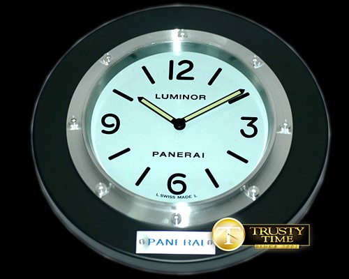 파네라이 Pam 114 Style Wall Clock White/Black Finish Swiss Qtz -PACC063
