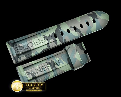 파네라이 Camo Unique Print Green Rubber 24/22 For 44mm Panerai -PACC090A