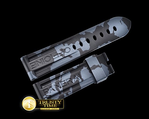 파네라이 Camo Unique Print Grey Rubber 24/22 For 44mm Panerai -PACC090D