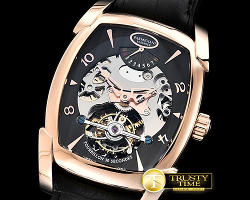 파르미지아니 Kalpa Hebdomadaire Tourbillon RG/LE Blk Asia HW Tourb -PAR019B