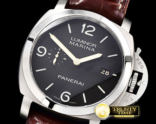 파네라이 PAM351 Q Lum. Marina 3 Days TI/LE Brown VSF P9000 Mod -PN351QLE