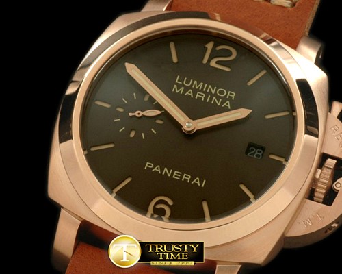 파네라이 Pam 393 1950 3 Days RG/LE Brown Asian 23J -PN393LE