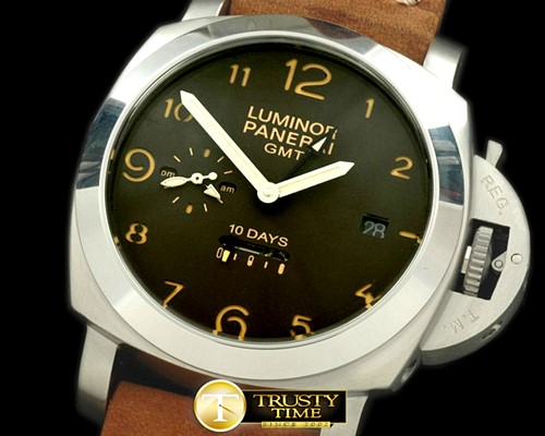 파네라이 Pam 402 1950 10 Days GMT SS/LE Brown Asian 23J -PN402LE2