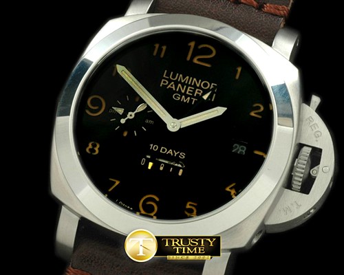 파네라이 Pam 402 1950 10 Days GMT SS/LE Black Asian 23J -PN402LE3