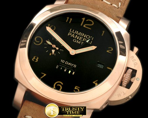 파네라이 Pam 402 1950 10 Days GMT RG/LE Black Asian 23J -PN402LE4