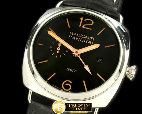 파네라이 Pam 421 3 Days GMT SS/LE Black SG25J Auto -PN421LE1