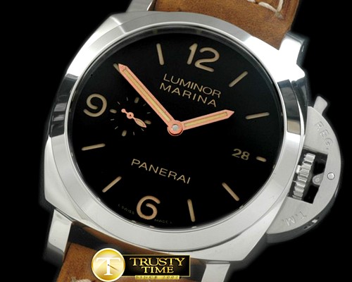 파네라이 Pam 608Q 1950 3 Days Auto SS/LE Blk ST2555 -PN608QLE1