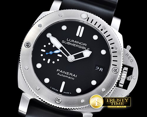 파네라이 PAM682 Lum Sub 1950 3 Day 42mm SS/RU Blk XF 23J P9010 -PN682RU3