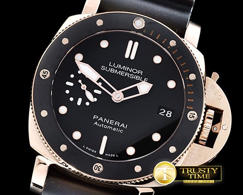 파네라이 PAM684 Lum Sub 1950 3 Day 42mm RG/RU Blk XF A23J Mod -PN684RU1