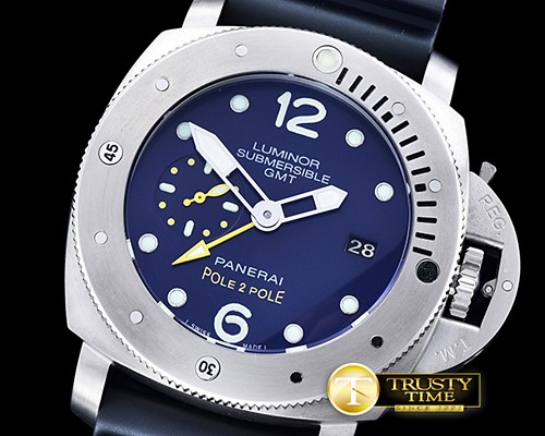 파네라이 PAM719 Lum. Submersible 1950 GMT TI/RU Blue Asia 23J -PN719RU