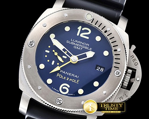 파네라이 PAM719 Submersible 1950 GMT TI/RU Blue V6F P9001 Mod -PN719SRU1