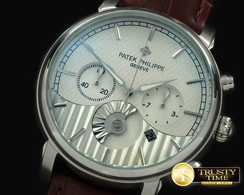 파텍필립 Classic Chrono SS/LE White Jap Qtz Chrono -PP0134B
