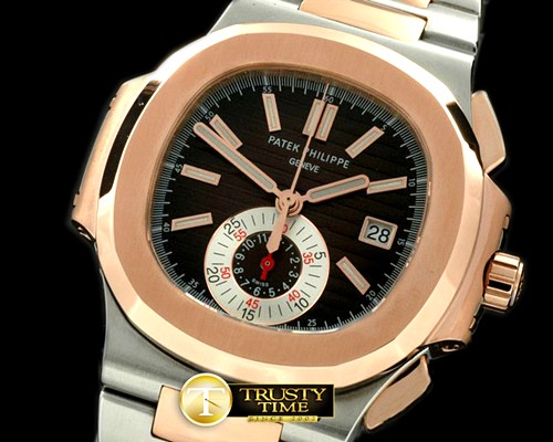 파텍필립 5980 Nautilis Chrono SS/RG Brown A7750 -PP0138B